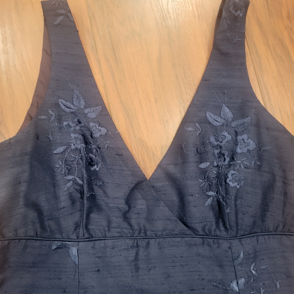 Nicole Miller Navy Blue Embroidered Maxi Dress - Picture 6 of 6